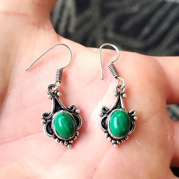 New Mosaic Jasper Silver Earrings. - Picture 1 of 4
